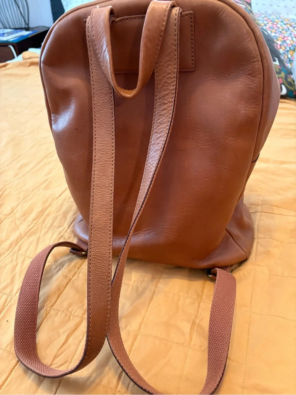 Madewell Cognac Brown Leather Backpack